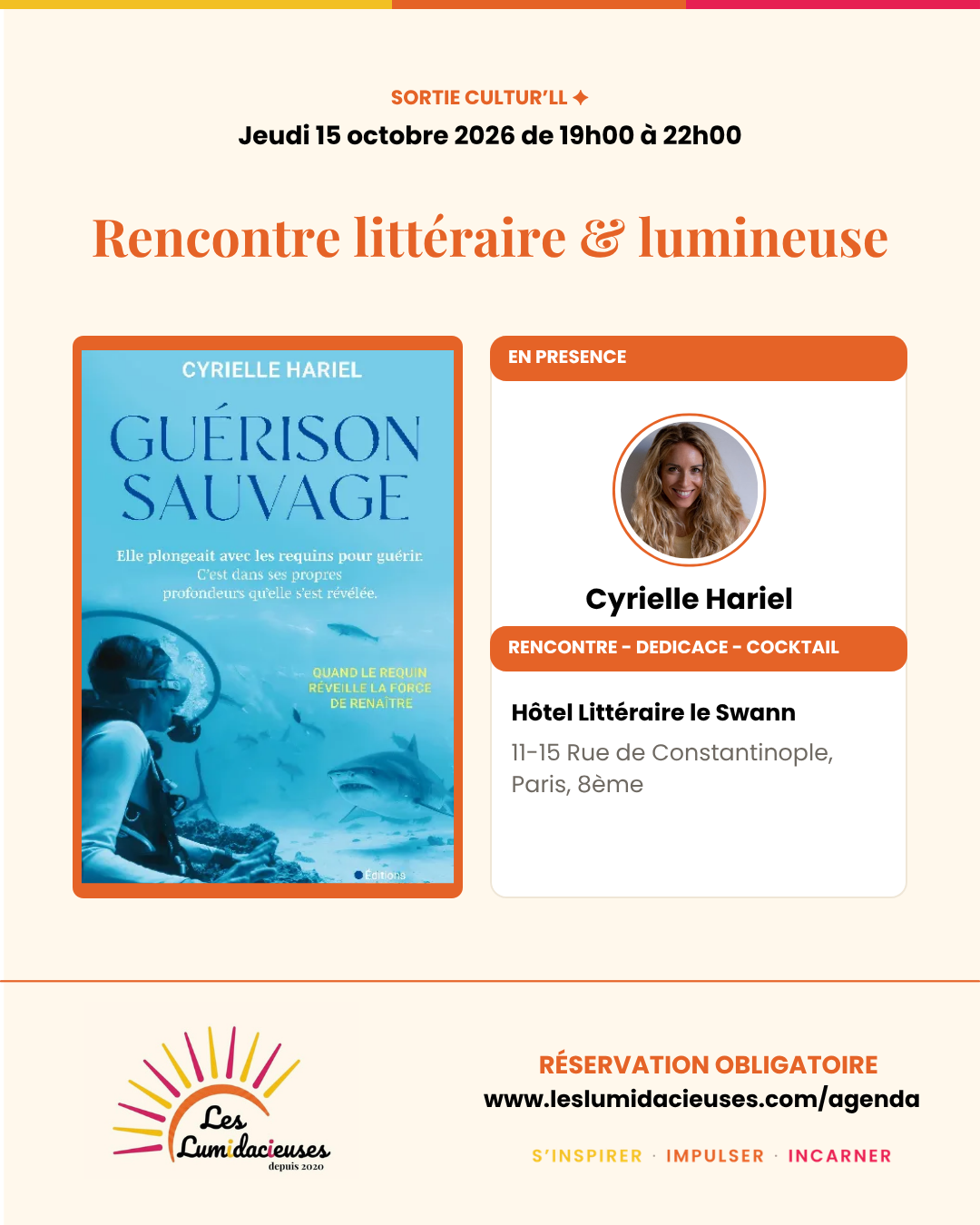Affiche : Rencontre littéraire et lumineuse avec Cyrielle Hariel
