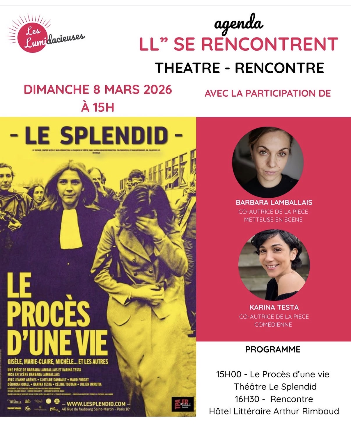 Théâtre - Rencontre « Le procès d'une vie »