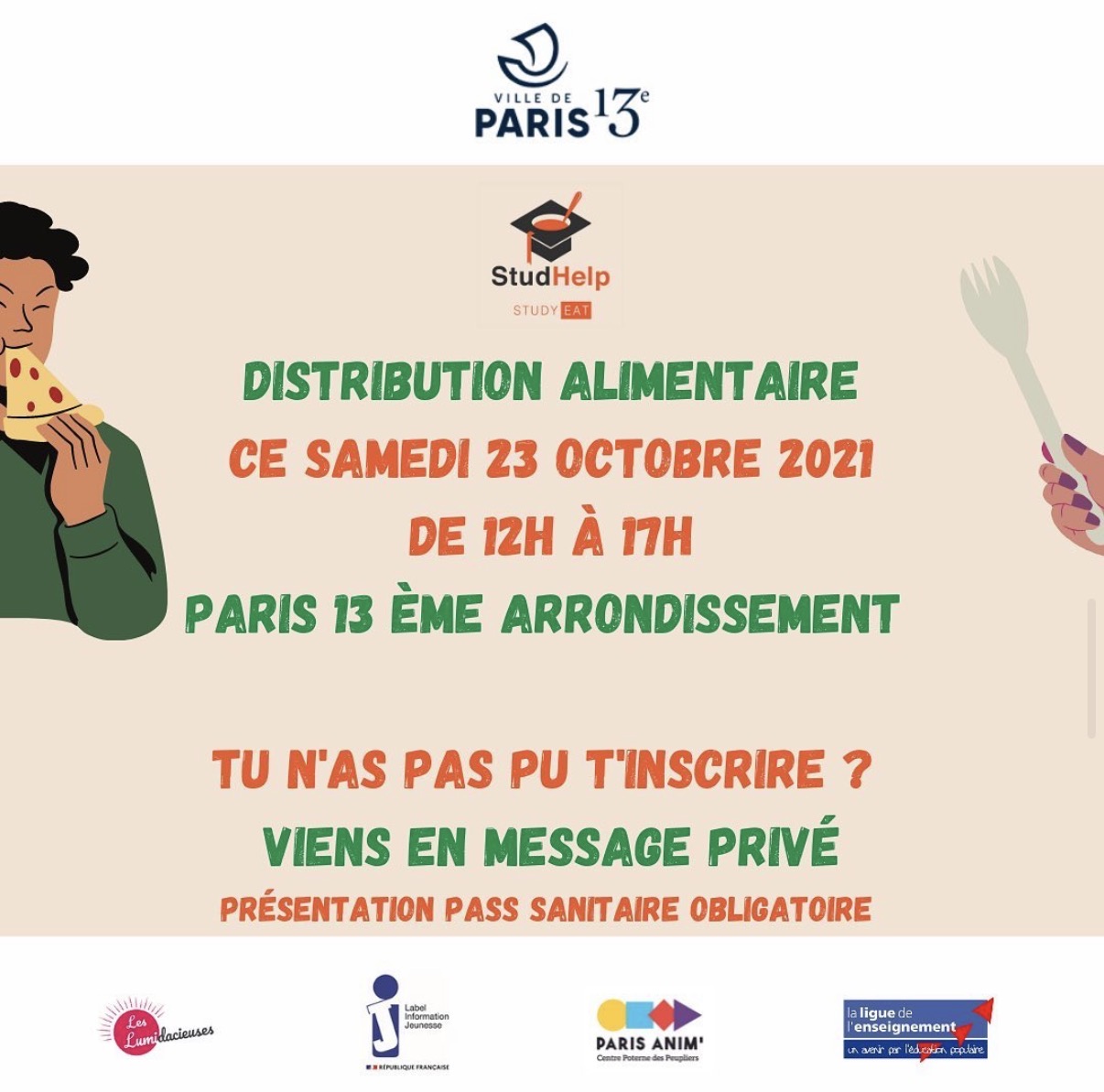 Distribution alimentaire avec Studhelp — Paris 13e (2021)
